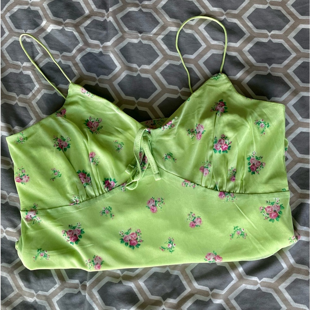 No Comment NY- LA Green Floral Dress Size: L